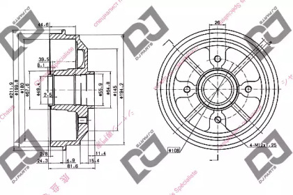 Тормозный барабан DJ PARTS BR1038